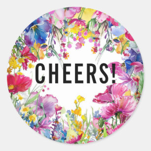Pegatina Redonda SALUD! Colección 🌻 💗 🌹 Meadow Blooms