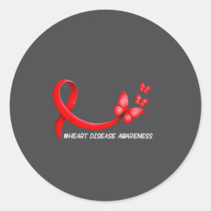 Pegatina Redonda Salud del Corazón Conciencia de la Enfermedad Card