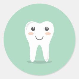 Pegatina Redonda Salud dental sonriente