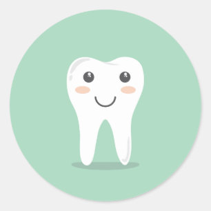 Pegatina Redonda Salud dental sonriente