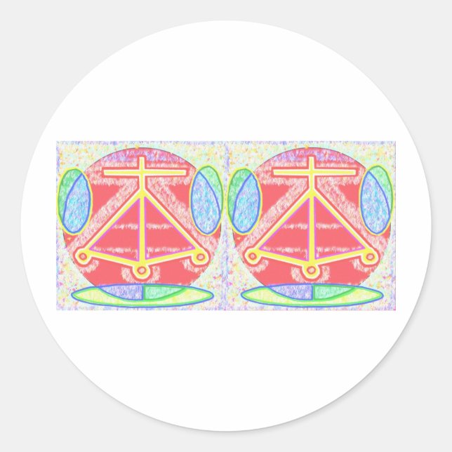Pegatina Redonda SALUD doble: Karuna Reiki (Anverso)