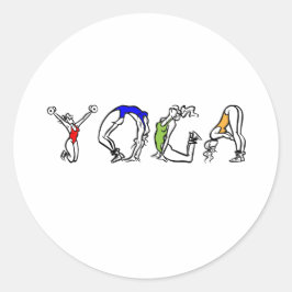 Pegatina Redonda salud física del yoga