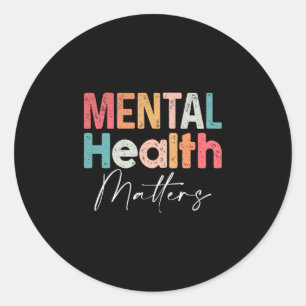 Pegatina Redonda Salud mental acabar con el estigma salud mental