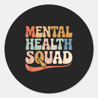 Pegatina Redonda Salud Mental Apoyo Escuadrón de Salud Enfermedad S