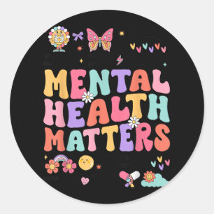 Pegatina Redonda Salud Mental Autism Awareness Month Groovy
