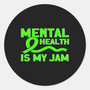Pegatina Redonda Salud Mental Mi Jam Conciencia De La Salud Mental