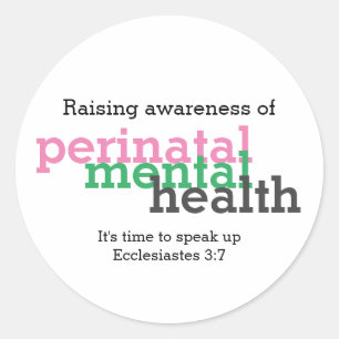 Pegatina Redonda SALUD MENTAL PERINATAL Sensibilización Personaliza