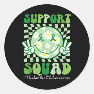 Pegatina Redonda Salud Mental S Apoyo A La Concienciación Squad Cin