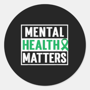 Pegatina Redonda Salud Mental S _ Conciencia sobre la salud mental