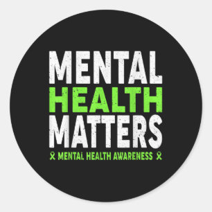 Pegatina Redonda Salud Mental S Concienciación Sobre La Salud Menta