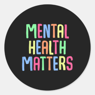 Pegatina Redonda Salud Mental S Depresión Color De Apoyo A La Conci