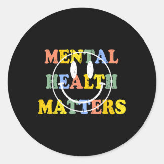 Pegatina Redonda Salud Mental S Enfermedades Cerebrales Sensibiliza