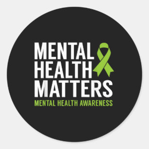 Pegatina Redonda Salud Mental S Hombres Mujeres Niños Conscientes D