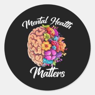 Pegatina Redonda Salud Mental S Sensibilización Sensibilización Flo