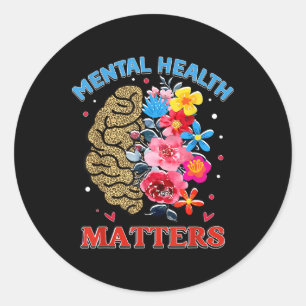 Pegatina Redonda Salud Mental S Sensibilización Sobre La Depresión