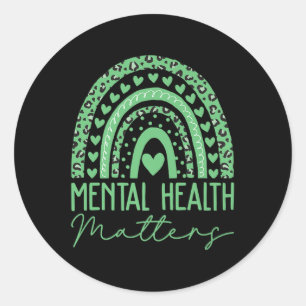 Pegatina Redonda Salud Mental S Usamos Awarden Verde De Salud Menta