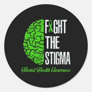 Pegatina Redonda Salud mental Sensibilización sobre la salud mental