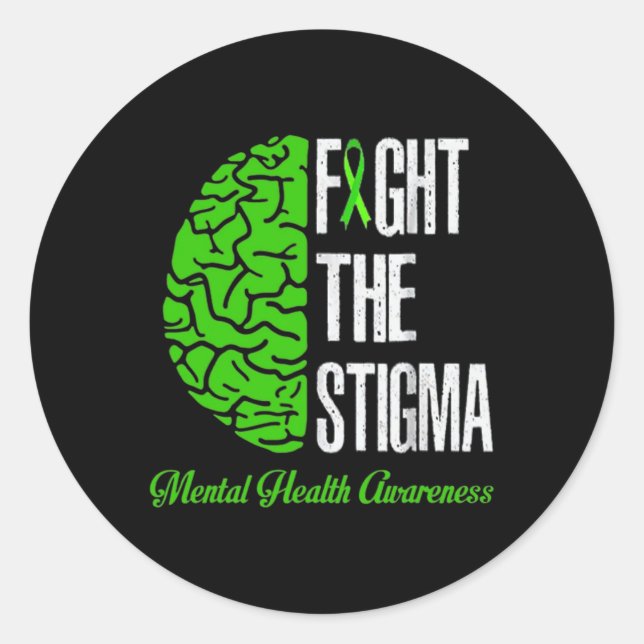 Pegatina Redonda Salud mental Sensibilización sobre la salud mental (Anverso)