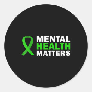 Pegatina Redonda Salud Mental: Sensibilización, Solidaridad, Cinta