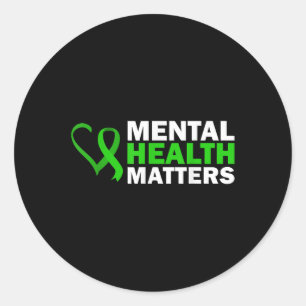 Pegatina Redonda Salud Mental: Sensibilización, Solidaridad, Cinta 