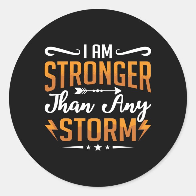 Pegatina Redonda Salud Mental Soy Más Fuerte Que Cualquier Ansiedad (Anverso)