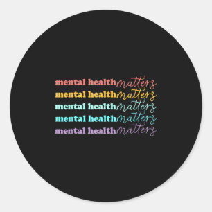 Pegatina Redonda Salud Mental Y Conciencia Sobre La Salud Mental