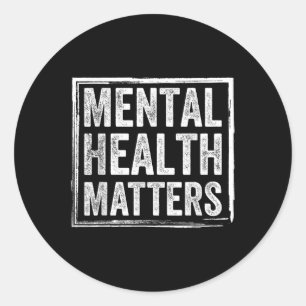 Pegatina Redonda Salud Mental Y Concienciación Sobre La Salud Menta