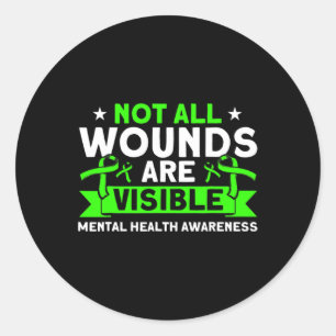 Pegatina Redonda Salud No Todas Las Heridas Visible Aviso De Salud