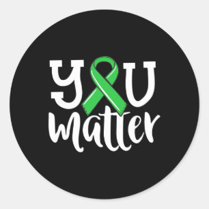 Pegatina Redonda Salud Para Las Mujeres Que Problemas Cinta Verde