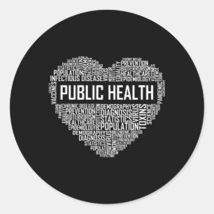 Pegatina Redonda Salud Pública Trabajador de Salud Epidemiólogo