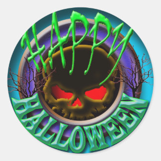 Pegatina Redonda Saludo de Halloween