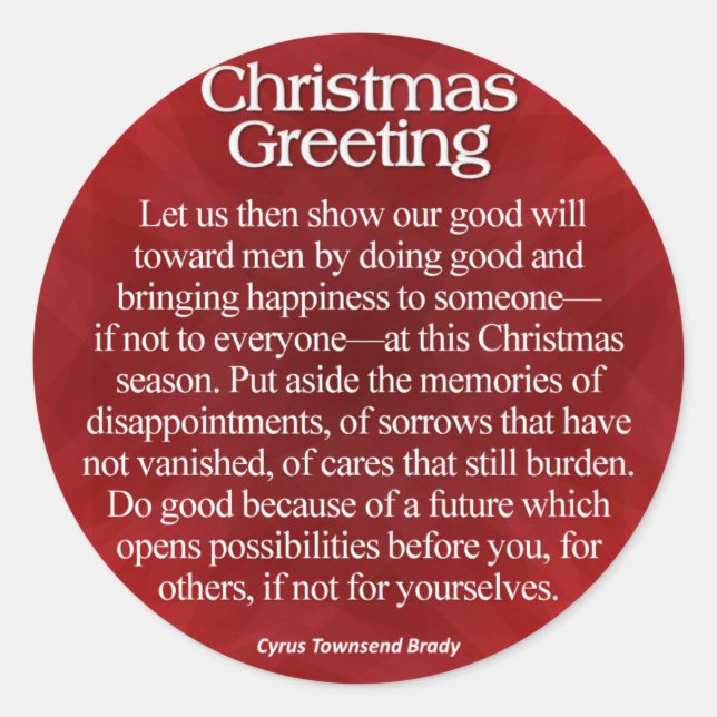 Pegatina Redonda Saludo de navidades (Anverso)