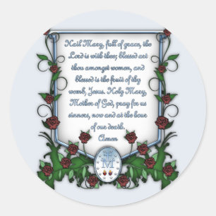 Pegatina Redonda Saludo Maria