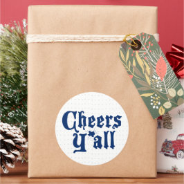 Pegatina Redonda Saludos azules de la bandera del estado