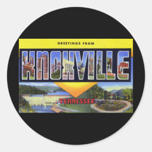 Pegatina Redonda Saludos de Knoxville Tennessee