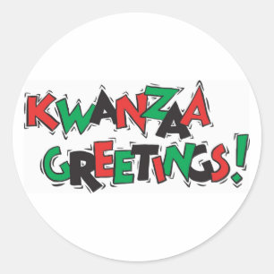 Pegatina Redonda Saludos de Kwanzaa