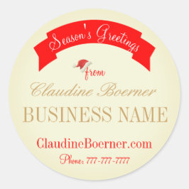 Pegatina Redonda Saludos de temporada de Business Stickers Labels