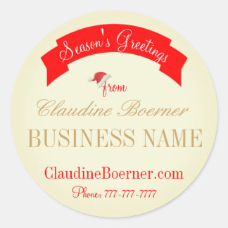 Pegatina Redonda Saludos de temporada de Business Stickers Labels