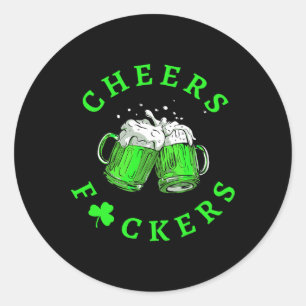 Pegatina Redonda Saludos Ers St Patricks Day Hombres Beer Beer