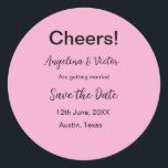 Pegatina Redonda Saludos guarda la fecha simple minimal moderno ele<br><div class="desc">diseño</div>