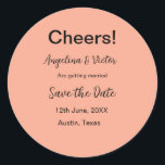 Pegatina Redonda Saludos guarda la fecha simple minimal moderno ele<br><div class="desc">diseño</div>