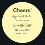 Pegatina Redonda Saludos guarde la fecha simple minimalista moderno<br><div class="desc">diseño</div>