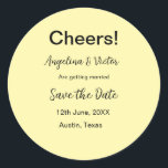 Pegatina Redonda Saludos guarde la fecha simple minimalista moderno<br><div class="desc">diseño</div>