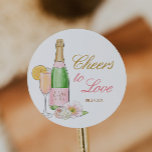 Pegatina Redonda Saludos para amar el brunch de novias y el favorit<br><div class="desc">Saludos para amar a las bruncheras de novias Añada texto personalizado a la parte posterior para proporcionar cualquier información adicional necesaria para sus invitados.</div>