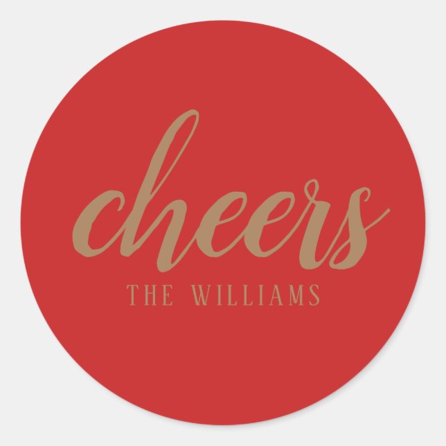 Pegatina Redonda Saludos Personalizados Vacaciones Pegatinas o Etiq (Anverso)