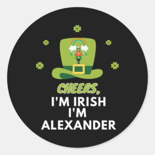 Pegatina Redonda Saludos Soy Irlandés Soy Alexander