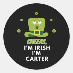Pegatina Redonda Saludos Soy Irlandés Soy Carter