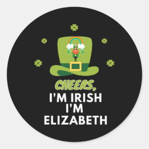 Pegatina Redonda Saludos Soy Irlandés Soy Elizabeth