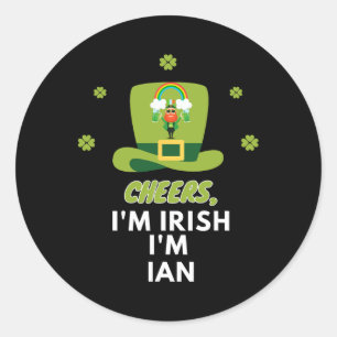 Pegatina Redonda Saludos Soy Irlandés, Soy Ian