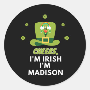 Pegatina Redonda Saludos Soy Irlandés Soy Madison2